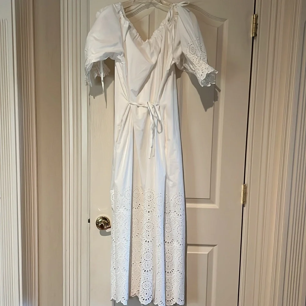 Ulla Johnson white eyelet off the shoulder maxi - Picture 4 of 8